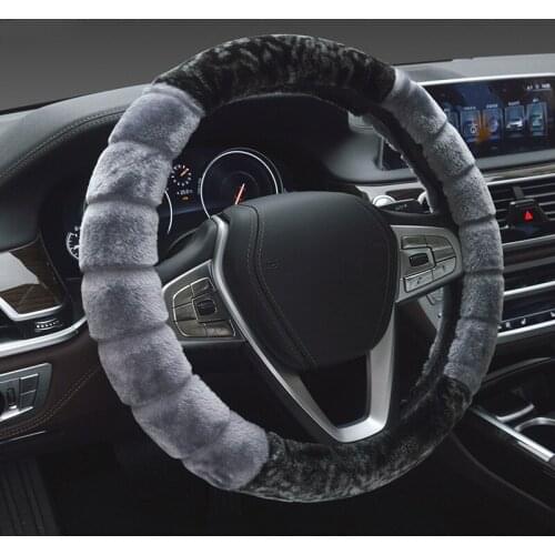 Winter Super Soft Plush Car Steering Wheel Cover Universal,Warm Faux Fur Auto Handlebar on the Steering-Wheel 37/38cm