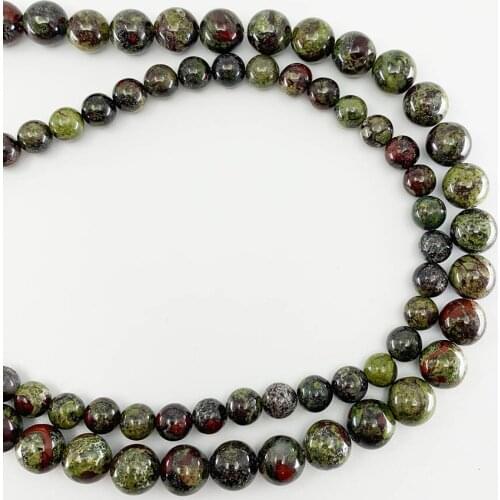 1 strand/lot 4/6/8/10/12 mm Natural Dragons Blood Stone Bead Loose Spacer Round Beads For Jewelry Making Findings DIY Bracelet