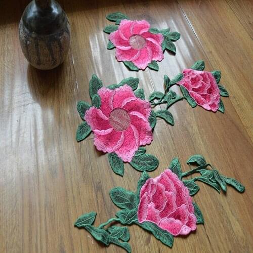 1pc/lot)3 kinds of red flower patches Wedding Bridal Embroidery Lace patch Sewing Lace Applique 201682111