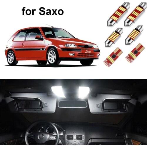 10pcs Canbus For Citroen Saxo 1996-2004 Car Led Interior Lights Map Dome Trunk License Plate Light