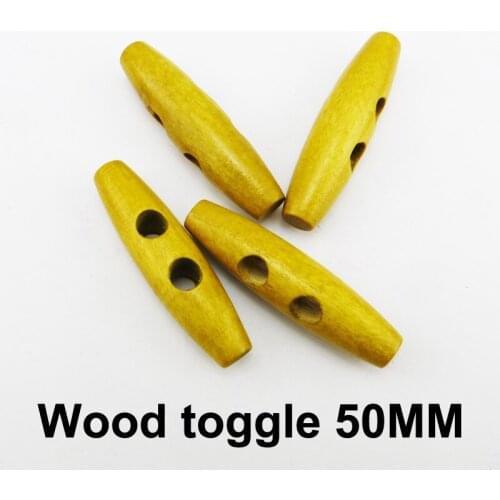15PCS 50MM Wood Horn Buttons Toggle Clothes Sewing Button Coat Boots Accessory WHB-102