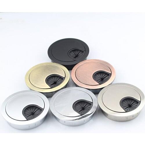 2Pcs to 4Pcs Zinc Alloy Computer Desk Table Grommet Cable Port Wire Hole Cover 60mm/80mm Wire Storage Rack Furniture Hardware