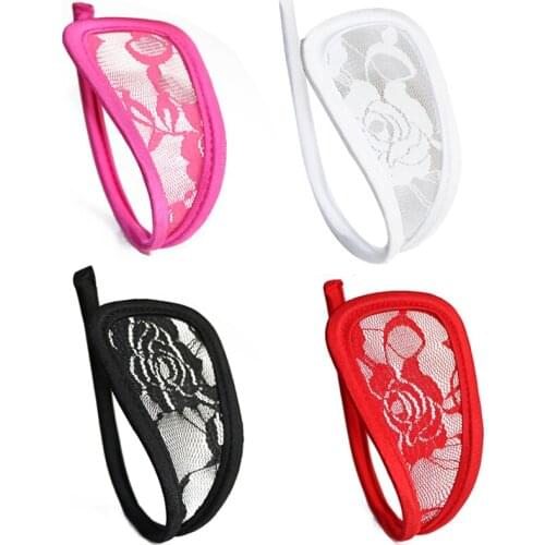 2PCS Sexy Underwear C-String Thongs Womens Panties Lace Flower Floral Lingerie Stealth Women Panty C String Briefs Underpants