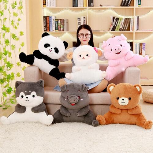 21.7 inch soft plush animal pillow pillow panda husky waist pillow home office pillow