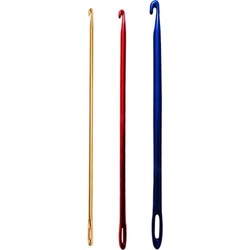 3PCS 2.75mm 4.0mm 6.0mm Afghan Tunisian Aluminum Crochet Hook DIY Knit Tool With An Eye Knitting Sewing Needle Crochet Hook