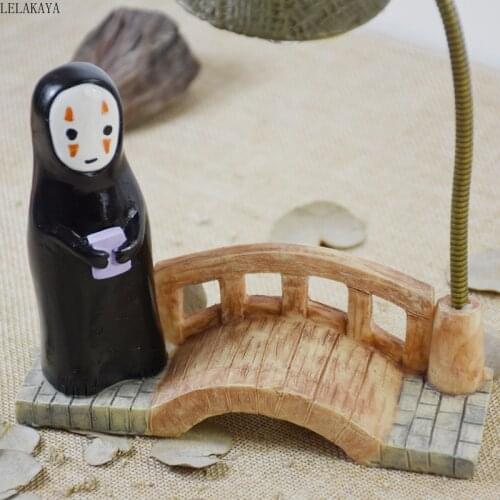 Anime Spirited Away No Face Man LED Night Light Lamp Kids Reading light Bedroom Decor Action Figure Printed Resin Ornament Craft