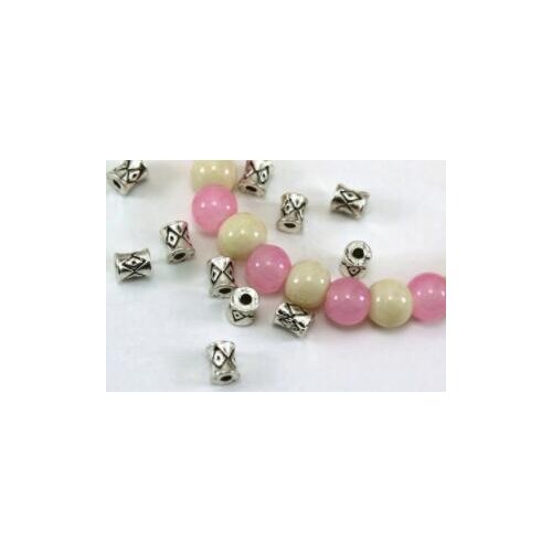 50Pcs/lot Tibetan Silver Metal Diamond pattern Beads Spacer Beads for Jewelry Making DIY Charm Bracelet 4mm