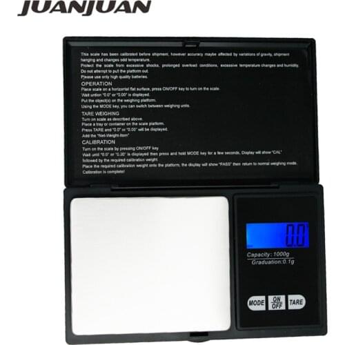 Digital 1000g 0.1g Electronic Scale Jewelry Gold Balance Weight Gram LCD display Mini Pocket 1kg Scale 30%off