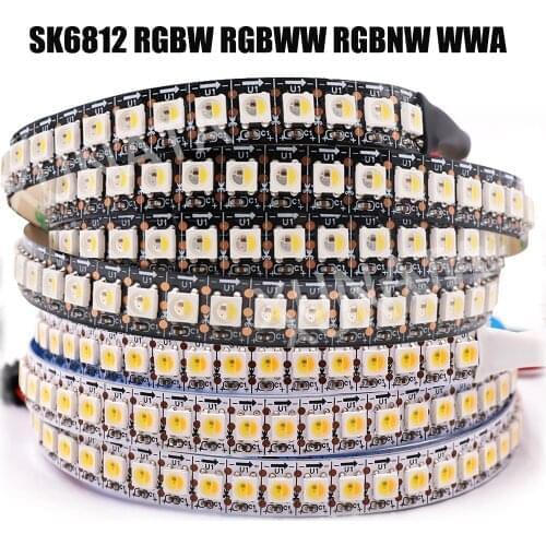 DC5V SK6812 RGBW RGBWW RGBNW WWA Led Strip Light 4 in 1 Similar WS2812B 1m 2m 5m 30 60 144 LEDs Individual Addressable LED Light