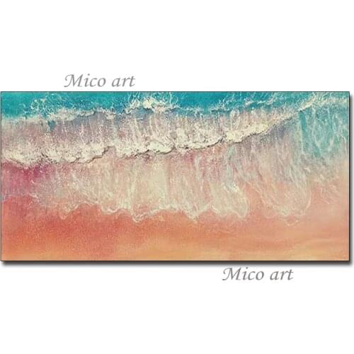 Decorative Interiors Item Abstract Textured Beach Landscape Oil Painting Unframed Canvas Art Wall Pictures For Hotel Wall Decor