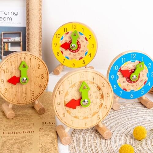 Kids Montessori Wooden Clock Toys Time Learning Teaching Aids Educational Toys For Children Primary School Clever Board Toy