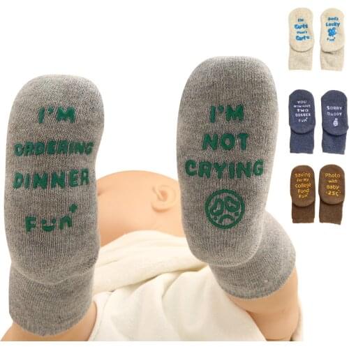 2021 Baby Socks Dispensing Non-slip Bottom Creative Letter Printing Spring Winter Warm Accessories