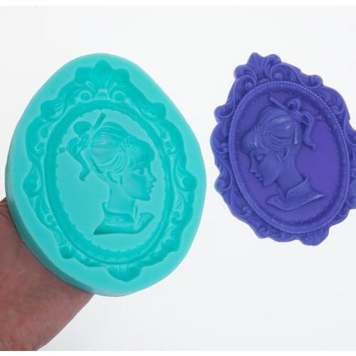 Vintage Girl Photo Frame Candle Mold, Plaster Mold, Diy Chocolate Mold Cake Decoration Mold 10373851