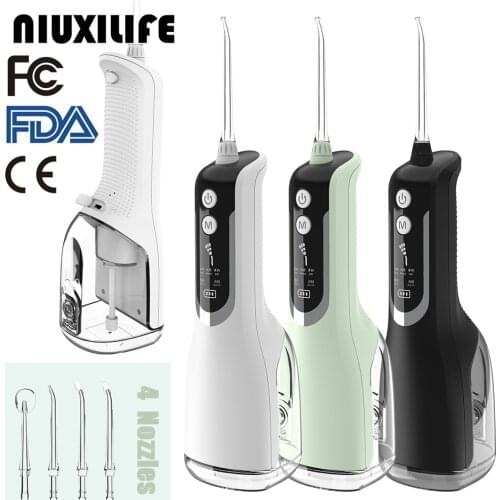 NIUXILIFE LCD Power Oral Irrigator Rechargeable Water Flosser Dental Water Flosser Jet Dental Waterproof Teeth Cleaner