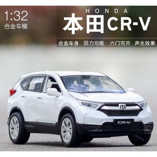 JACKIEKIM 1:32 CR-V CRV Diecast Car Alloy Metal Cars Toys for kids doors open Music Light pull-back vehicle Boy Toys Birthday