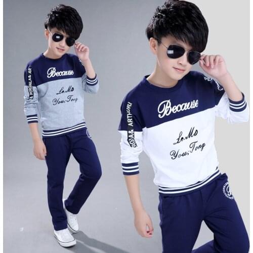 Children Clothing Sets Spring Autumn Baby Boys Clothing Sets Fashion Long Sleeve T-shirt+pants 2 Pcs Suits4-12Years Kids Clothes