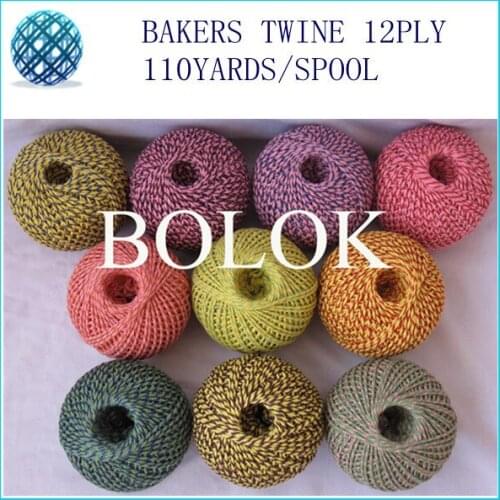 Beautiful double color cotton bakers twine110yards/ball 10 kinds color 10pcs/lot wholesales by free shipping (36 countries)
