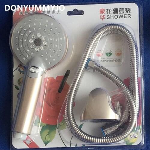 Multifunction Water Saving Shower Head Set ABS Chrome Finished Handheld Showers Ducha Water Booster Showerhead Hose And Base