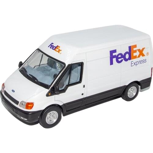1:32 FedEx White Alloy Ford Full Package Rear Door Toy Simulation Car Model