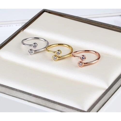 Designer Fashion 925 Sterling Silver Jewelry 3A Cubic Zirconia Party Adjustable Ring