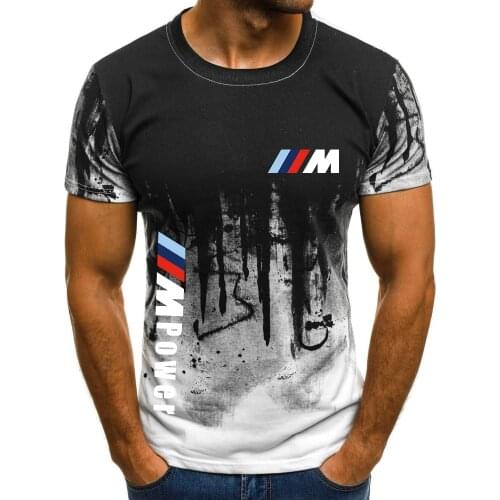 2021 BMW M Sports Summer Custom Mens 3D Printed Top Solid Round Neck T-Shirt Casual Hip Hop Mens Loose Short Sleeve