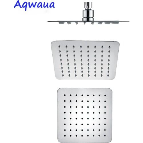 Aqwaua Rain Shower Head Square Overhead Rainfall 6" SUS 304 Rain Shower Head for Bathroom Shower Accessories for Bathroom