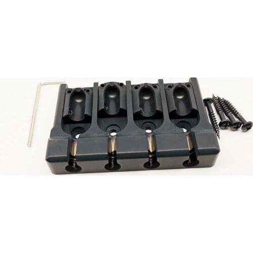New Black 4 Strings Bass Bridge Tailpiece Electric Guitar Parts Made in Korea