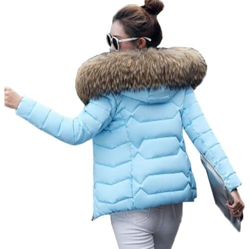 2018 New Winter Jacket Women Parka Fake Fur Collar Down Wadded Female outerwear Cotton-Padded Jackets Women Winter Coat AA473