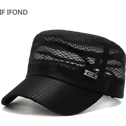 New Arrival Mesh Military Caps Adjustable Cotton Breathable Comfortable Sunshade Sun Hat Casquette