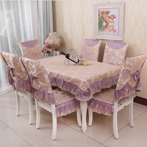 Dining Table Cloth Chair Cover Tablecloth Non-slip Mat Lace Embroidery Temperament Idyllic Coffee Table Tablecloth Chair Cushion