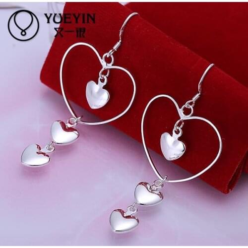 Wholesale silver plated Dangle earrings for women wedding jewelry Long Earrings ornaments High quality elegant