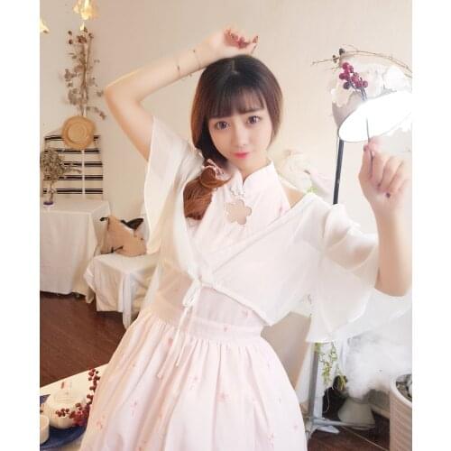 Girl Lolita dress daily soft sister cheongsam dress two-piece dress + top college style kawaii girl cos gothic lolita kimono