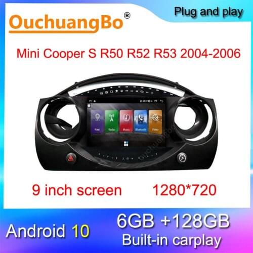 Ouchuangbo radio gps for 9 inch Mini Cooper S R50 R52 R53 2004-2006 Android 10 stereo 1280*720 multimedia 128GB