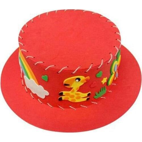 5 Pieces/lot DIY Sewing Cartoon Hat Kids Toy Colorful Handmade Cartoon Animal Hat for Kindergarten Children