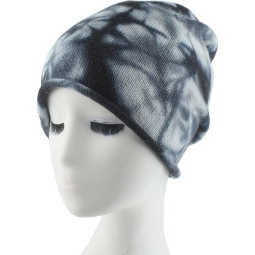 2020 New Fashion Soft Warm Wool Hat Tie dye Color Bonnets For Women Winter Knitted Skullies Caps