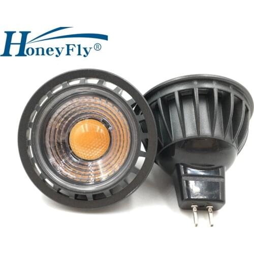 HoneyFly 5pcs LED MR16 GU5.3 Spot Lamp 3W 5W 50mm DC12V Mini COB Bulb With Aluminum Lamp Cup 3000K 6000K