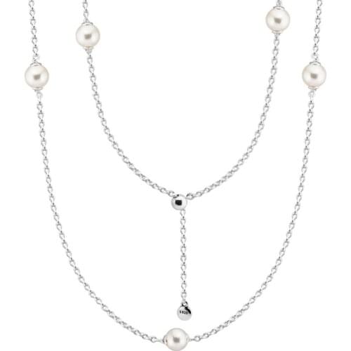 Luminous Dainty Droplets Necklaces and pendant Fits For Beads & Charms DIY Chain Fashion Female Necklace Sterling Silver Jewelry