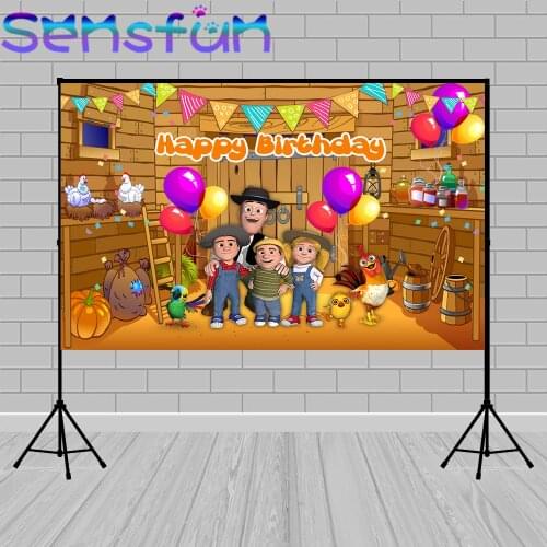 Farm Theme Photography Backdrops Autumn Pumpkin Barn Animals La Granja de Zenon Photo Background Kids Birthday Party Backdrop