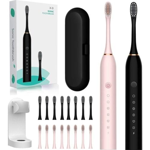Sonic Electric Toothbrush Ultrasonic Automatic USB Rechargeable IPX7 Waterproof Whitening Teeth Tooth Brush Head Holder Adult