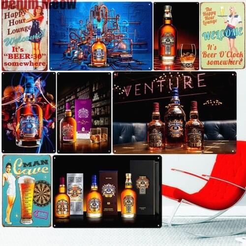 Chivas Regal Plaque Beer Vintage Metal Tin Sign Wall Stickers Bar Pub Club Decoration Home Wall Decor Whisky Art Poster Plates