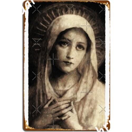 Vintage Virgin Mary Painting Poster Metal Plaque Cinema Kitchen Plaques Party Vintage Tin Sign Posters