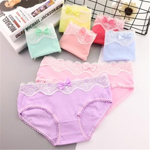 Ladies'100% cotton underwear, 100% cotton vintage lace TA-3