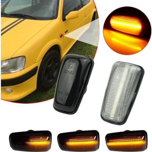 2PCS Flowing LED Side Marker Light For Citroen Berlingo Jumpy Saxo Xantia Xm ZX Peugeot 106 36 406 806 EXPERT PARTNER For Fait