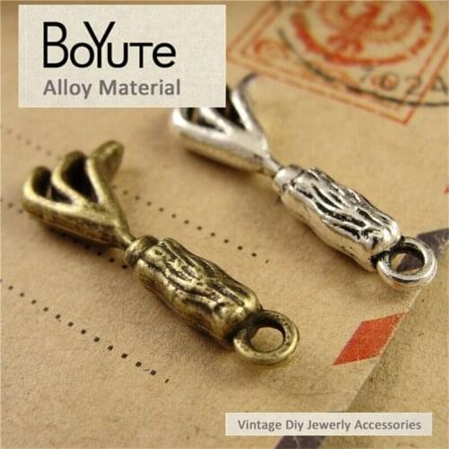 BoYuTe (50 Pieces/Lot) 16*19MM Antique Bronze Silver Plated Zinc Alloy Scratch Charms for Jewelry Making Accessories