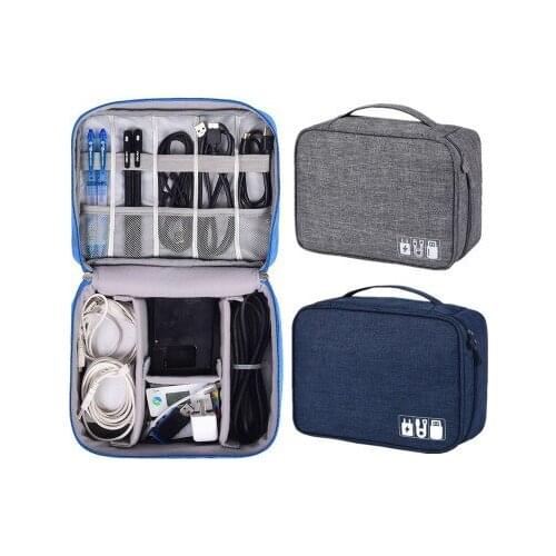 Travel Cable Bag Portable Digital USB Gadget Organizer Charger Wires Cosmetic Zipper Storage Pouch Kit Case Accessories Supplies