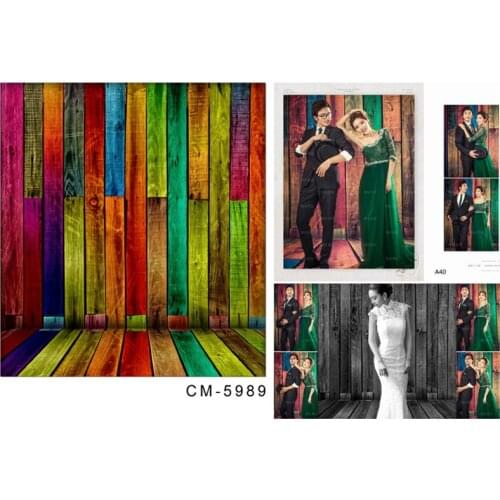 Photographic Camera Background Colourful Wood Slats Wedding Photo Shoots Real Professional Backdrops for Photo Studio
