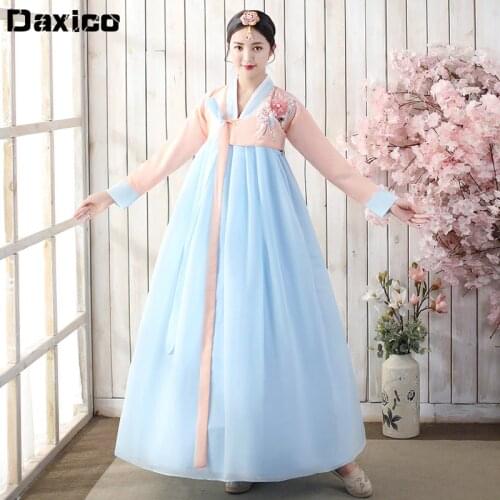 Korean Hanbok Dress Ancient Traditional Stage Dance Costume Women Asian Clothes Lady Palace Korea Wedding Oriantal Dance Cloth