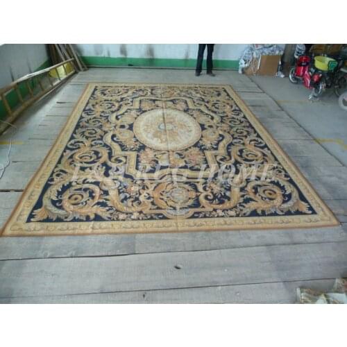 Free shipping 10'x14' Aubusson rugs Floral design for modern home decoration Christmas gift