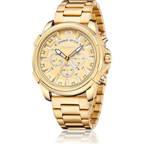 Cool Gold Watch For Men Stainless Steel Band Casual Mens Quartz Watches Man Waterproof Date Clock Military Relogio Masculino