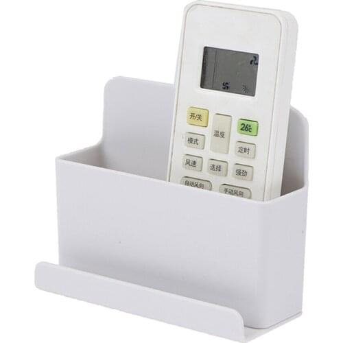 Wall Mounted Storage Box Remote Control Organizer Mobile Phone Plug Holder Stand Container Storage Case Bracket